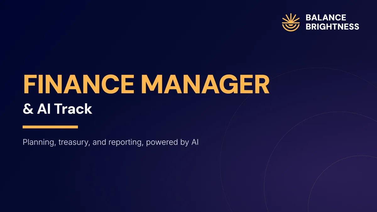 Balance Brightness course: Finance Manager & AI Track
